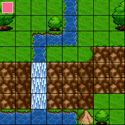 Fragment mapy stworzonej w "RPG Maker 2000"