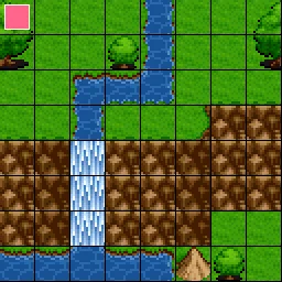 Fragment mapy stworzonej w "RPG Maker 2000"