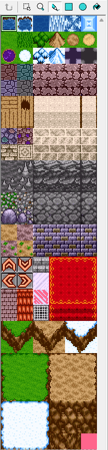 Lewa część interfejsu "RPG Maker 2000"