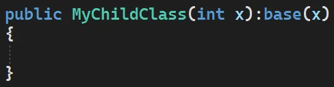 Słowo kluczowe "base" w języku C# jako wywołanie konstruktora klasy bazowej
