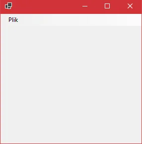 Menu główne z podpozycją w "Windows Forms" w języku C#