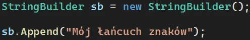 Obiekt "StringBuilder" w języku C#