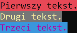 Wygląd konsoli po modyfikacji właściwości "BackgroundColor" i "ForegroundColor"