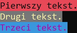 Wygląd konsoli po modyfikacji właściwości "BackgroundColor" i "ForegroundColor"