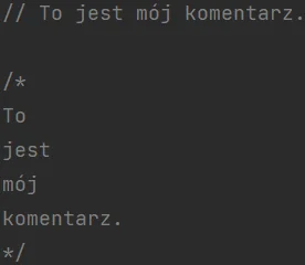 Komentarze w języku Java
