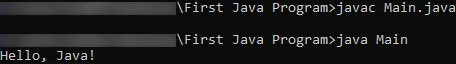 Kompilacja i uruchamianie pierwszego programu w języku Java w wierszu poleceń