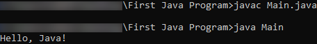 Kompilacja i uruchamianie pierwszego programu w języku Java w wierszu poleceń