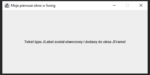 Pierwsze okno w "Swing" w języku Java