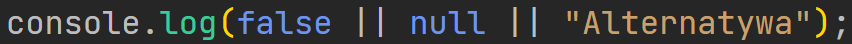 Alternatywa zwracająca wartość logiczną w języku JavaScript