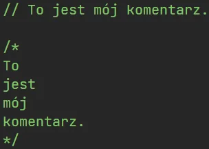 Komentarze w języku JavaScript