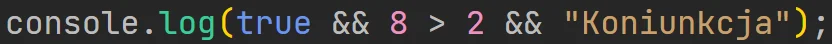 Koniunkcja zwracająca wartość logiczną w języku JavaScript