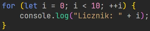 Pętla "for" w języku JavaScript