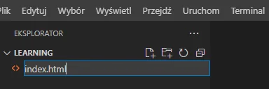 Tworzenie pliku HTML w programie "VSCode"