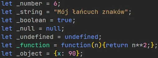 Typy danych w języku JavaScript