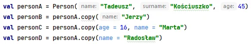 Metoda klasy danych "copy" w języku Kotlin
