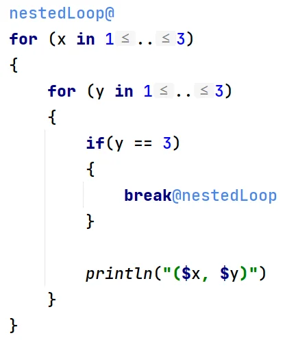 Etykieta pętli w języku Kotlin