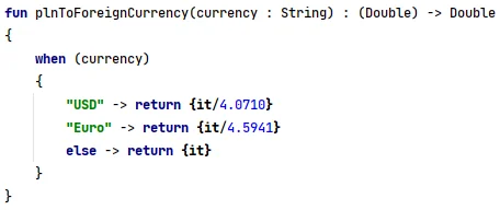 Funkcja wyższego rzędu w języku Kotlin