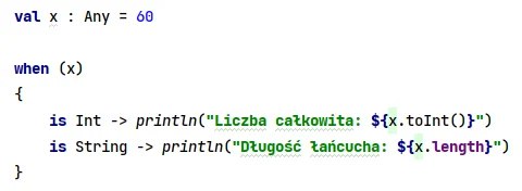 Słowo kluczowe "is" w języku Kotlin