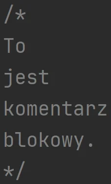 Komentarz blokowy w języku Kotlin
