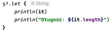 Słowo kluczowe "let" w języku Kotlin