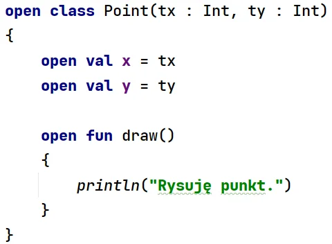 Słowo kluczowe "open" w języku Kotlin