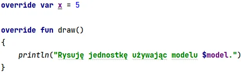 Słowo kluczowe "override" w języku Kotlin