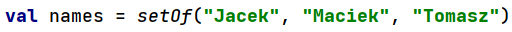 Funkcja "setOf" w języku Kotlin