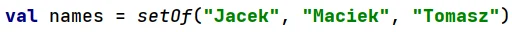 Funkcja "setOf" w języku Kotlin