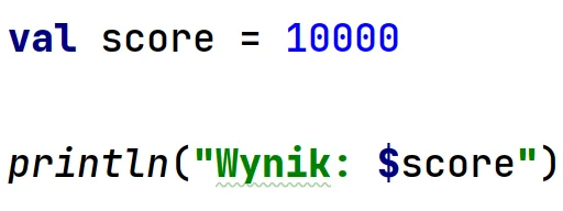 Szablon łańcuchowy w języku Kotlin