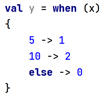 Przypisywanie wartości zmiennej przy użyciu instrukcji "when" w języku Kotlin