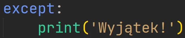 Blok "except" w języku Python