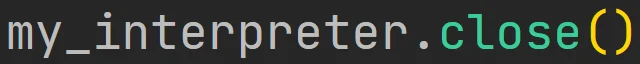 Metoda "close" obiektu interpretera z pakietu "concurrent" w języku Python