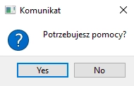 Działanie okna z obiektem "QMessageBox" w pakiecie "PyQt5" w Pythonie