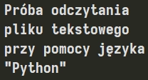 Działanie odczytu pliku tekstowego w Pythonie
