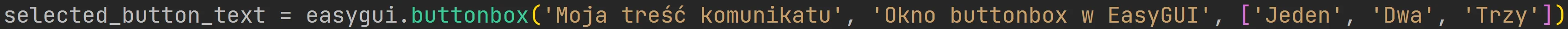 Funkcja "buttonbox" pakietu "EasyGUI" w języku Python
