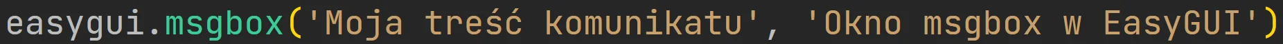 Funkcja "msgbox" pakietu "EasyGUI" w języku Python