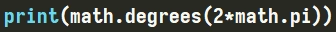 Funkcja "degrees" w module "math" w Pythonie