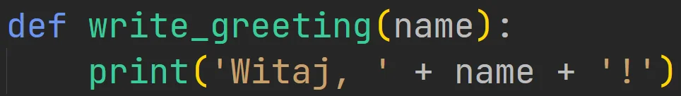 Funkcja z jednym parametrem niezwracająca żadnej wartości w języku Python
