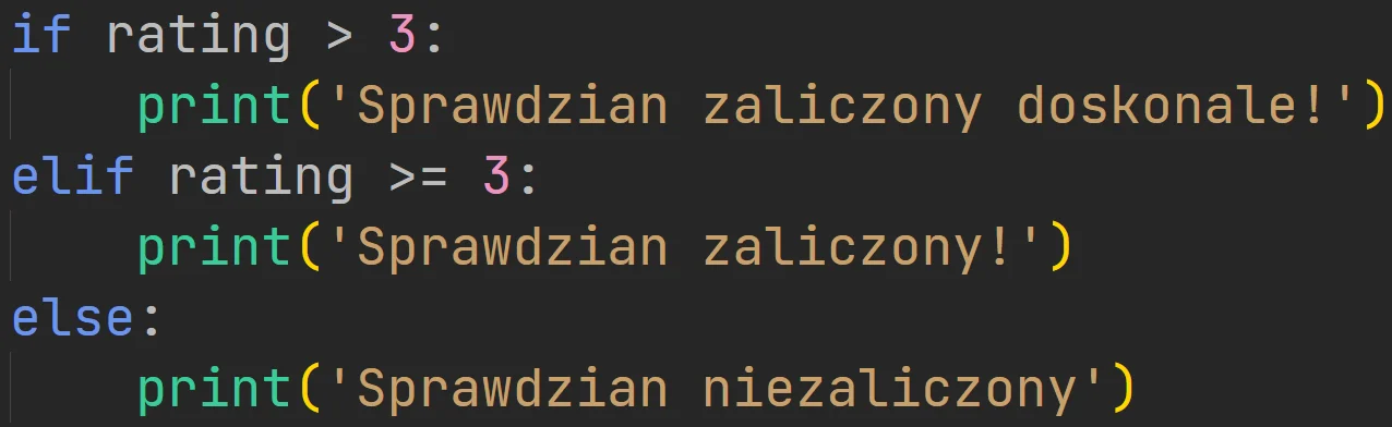 Instrukcja warunkowa w języku Python