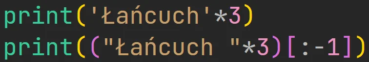 "Mnożenie" łańcucha znaków w języku Python
