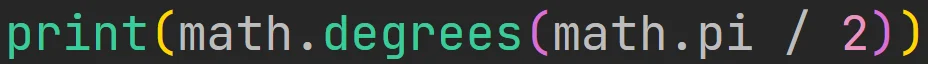Metoda "degrees" modułu "math" w języku Python