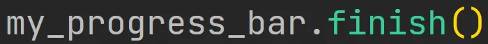 Metoda "finish" obiektu paska postępu z pakietu "progressbar" w języku Python