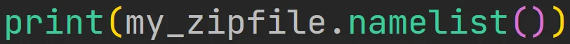 Metoda "namelist" pliku ZIP w języku Python