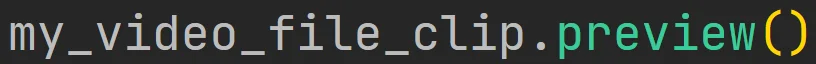 Metoda "preview" obiektu klipu wideo z pakietu "moviepy" w języku Python