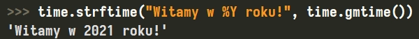 Metoda "strftime" w Pythonie z modułu "time"