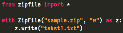 Metoda "write" klasy "zipfile" w Pythonie