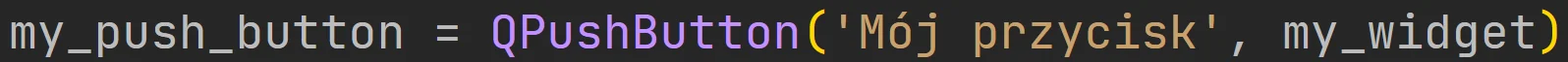 Użycie konstruktora przycisku z pakietu "PyQt5" w języku Python