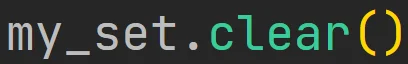 Metoda "clear" zbioru w języku Python