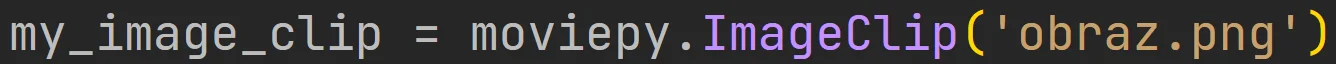 Użycie konstruktora jednoklatkowego klipu wideo z pakietu "moviepy" w języku Python
