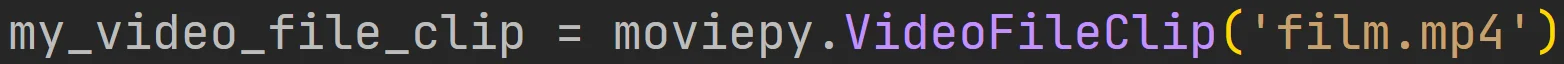 Użycie konstruktora klipu wideo z pakietu "moviepy" w języku Python